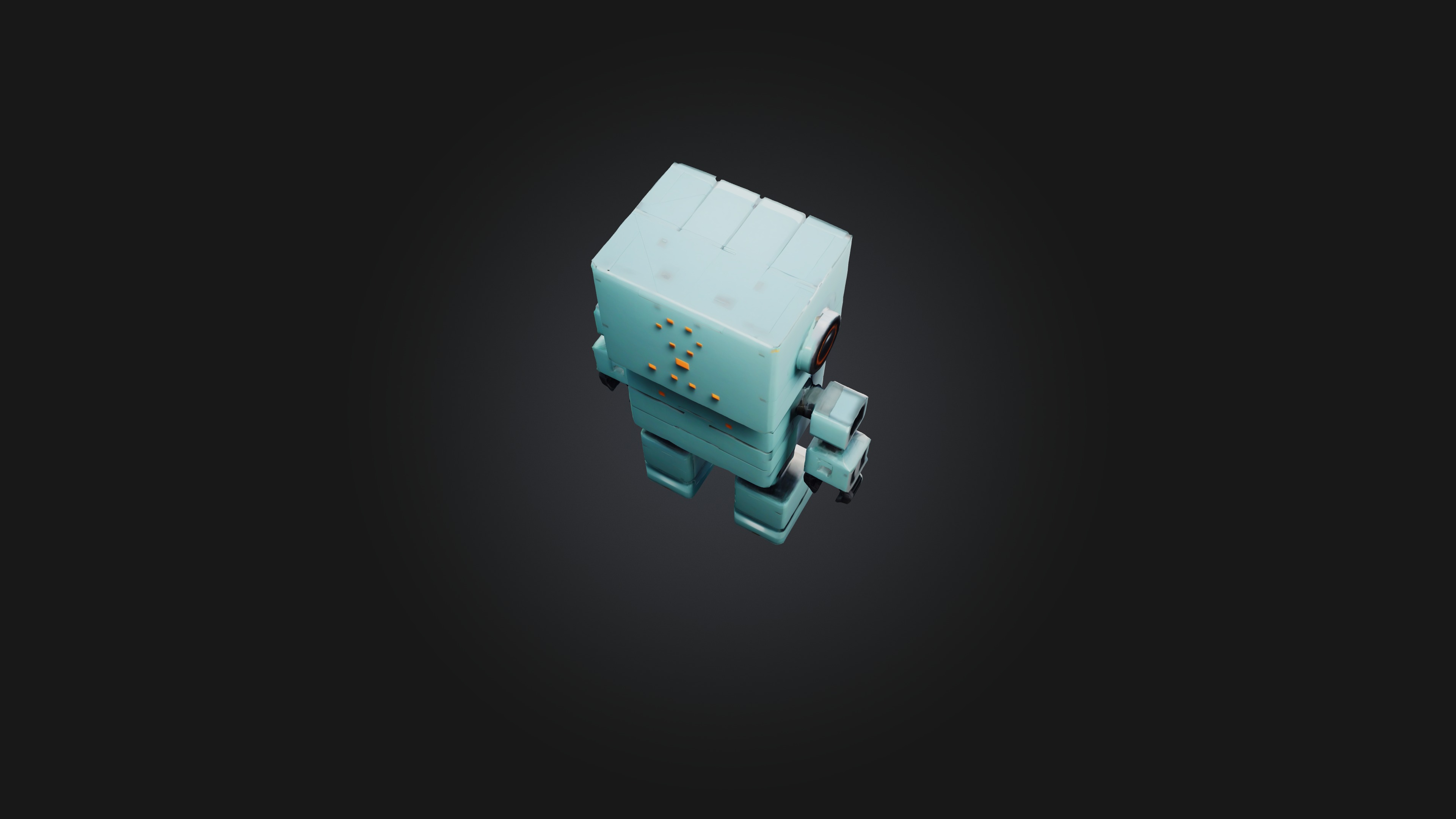 Voxel Robot Low-poly 3D model_5
