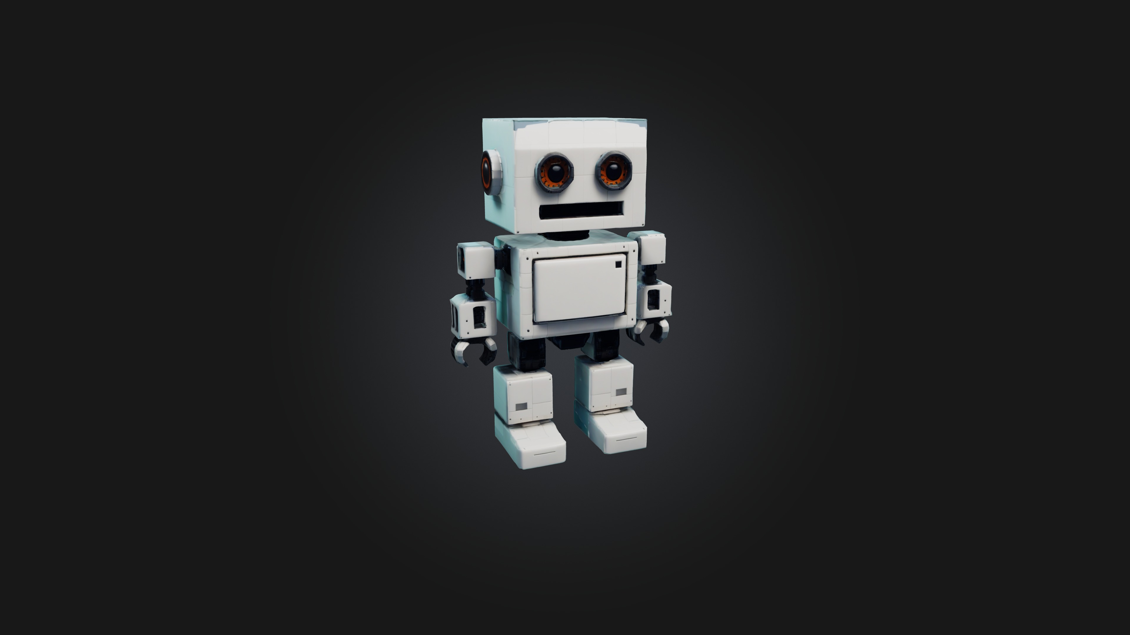 Voxel Robot Low-poly 3D model_2
