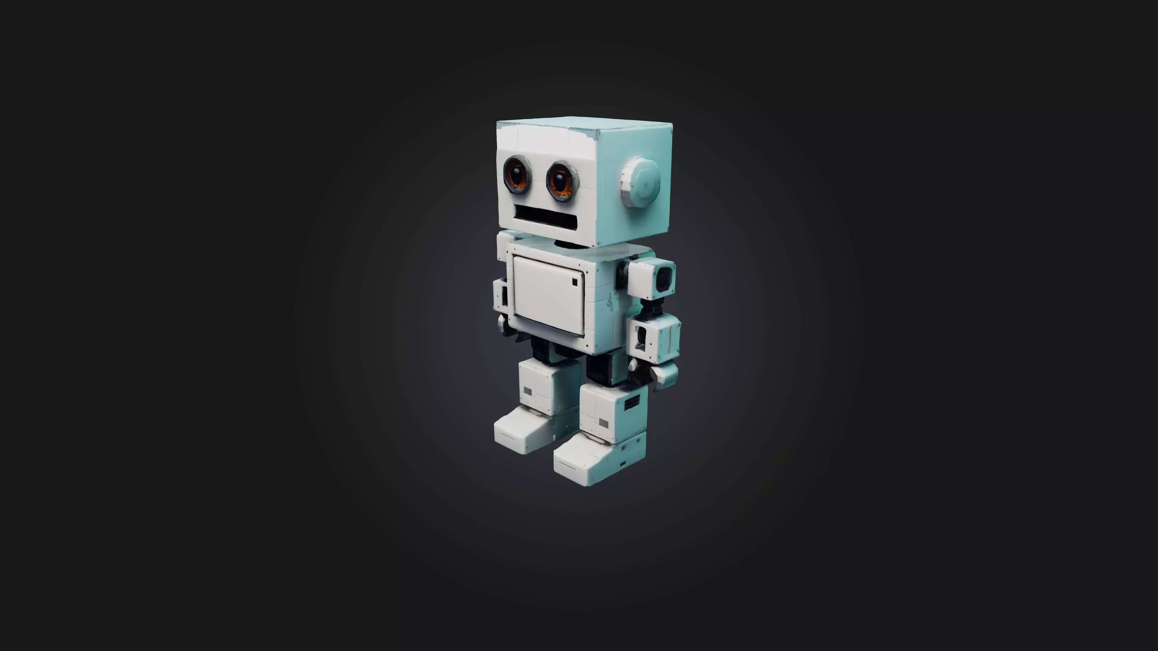 Voxel Robot Low-poly 3D model_0