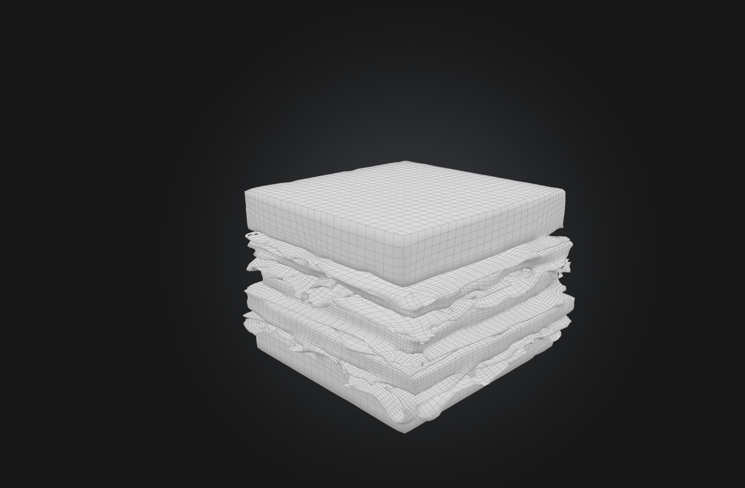 Voxel Sandwich Low-poly 3D model_1