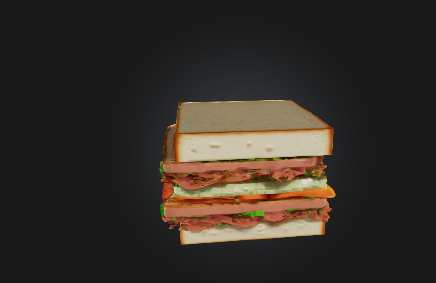 Voxel Sandwich Low-poly 3D model_6
