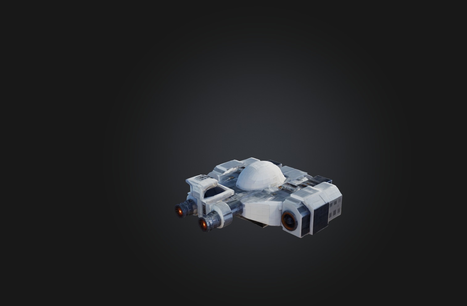 Voxel Spaceship Low-poly 3D model_6