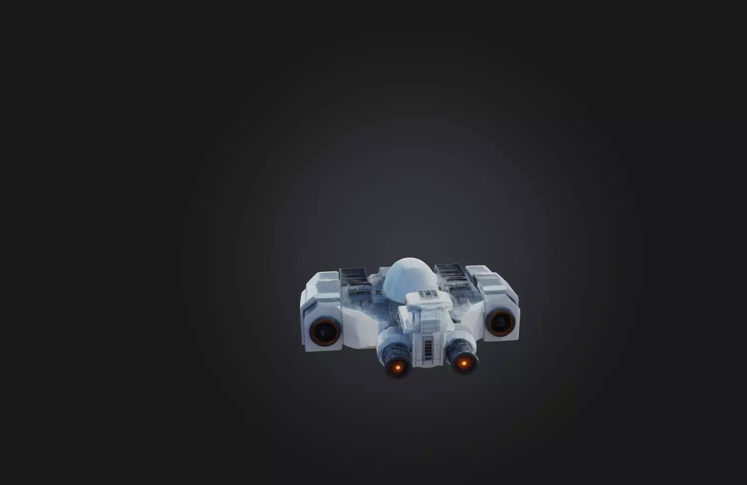 Voxel Spaceship Low-poly 3D model_0