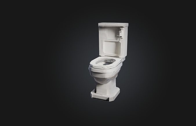 Voxel Toilet Low-poly 3D model