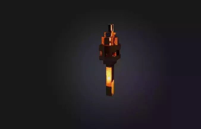 Voxel Torch Low-poly 3D model