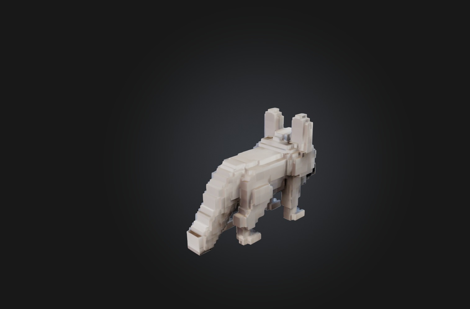 Voxel Wolf Low-poly 3D model_5