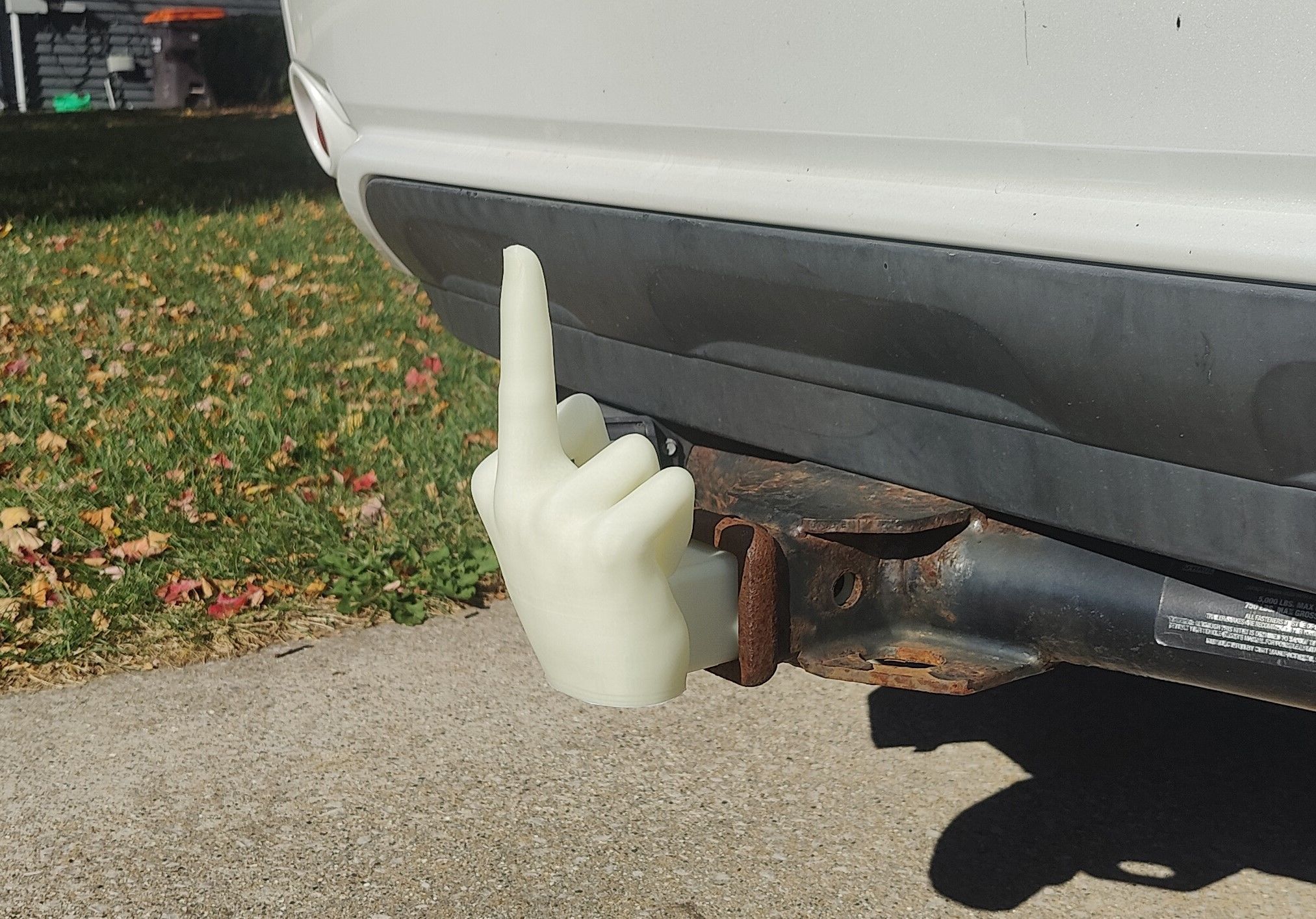 The Finger Trailer Hitch Cover 3D print model_1