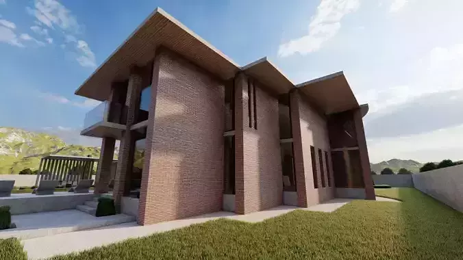 Casa Scene-villa-modern house 3D model