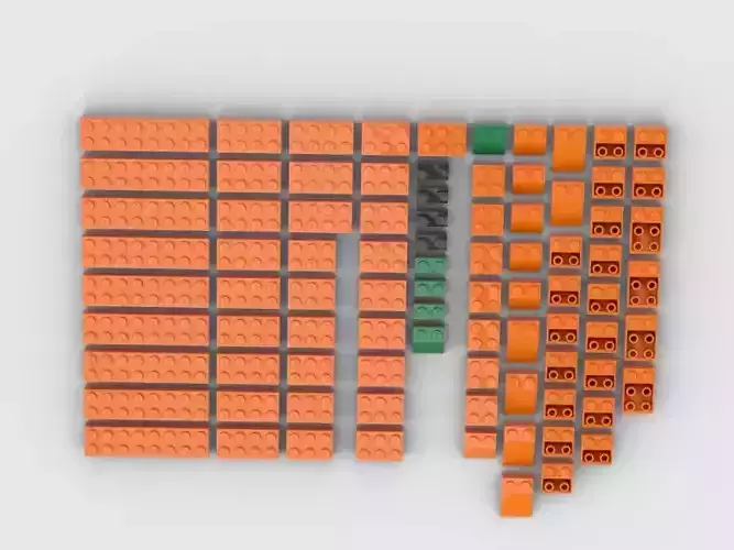 PixelBricks3D - Lego  Halloween Pumpkin 