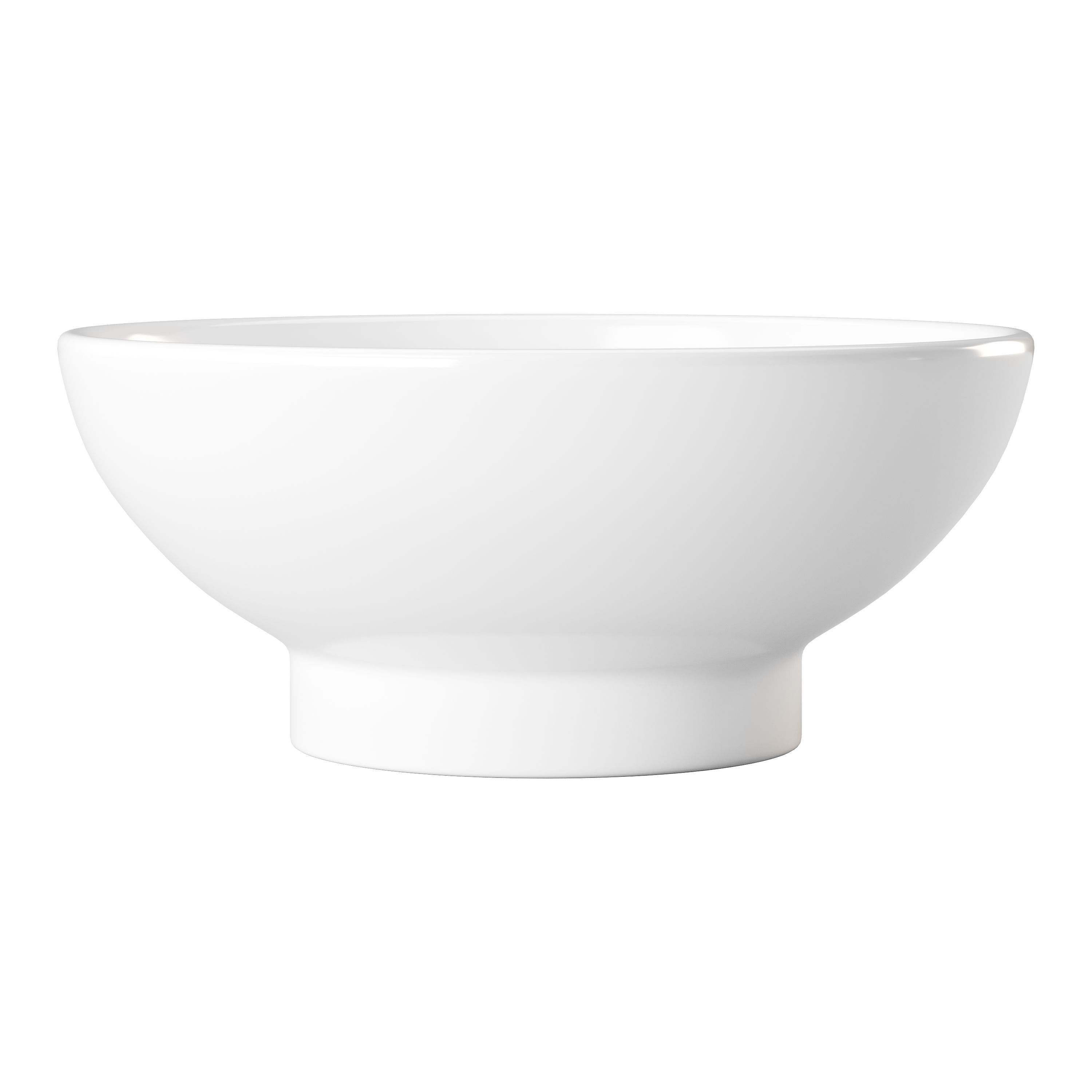 Round Countertop Vessel Bathroom Sink White with Overflow 3D model_7