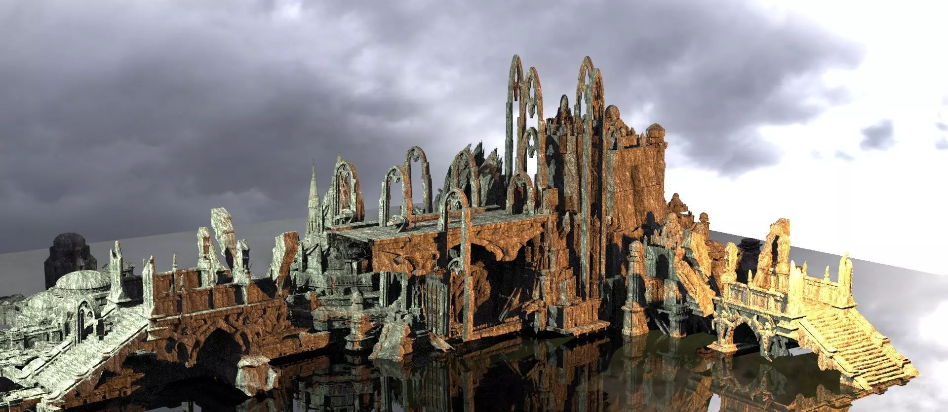 Elven temple ruins Temple kitbash 2  3D model_0