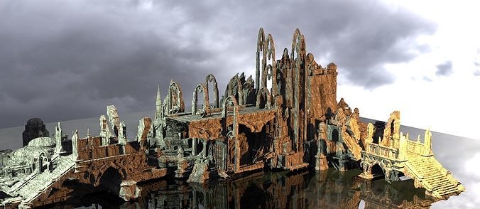 Elven temple ruins Temple kitbash 2  3D model