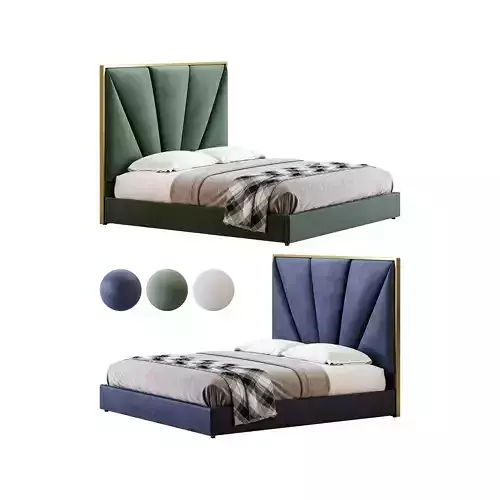 Royal Blue Upholstered Luxury King Size size Bed