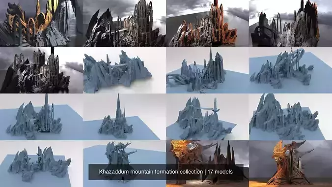 Khazaddum mountain formations 3D Model Collection