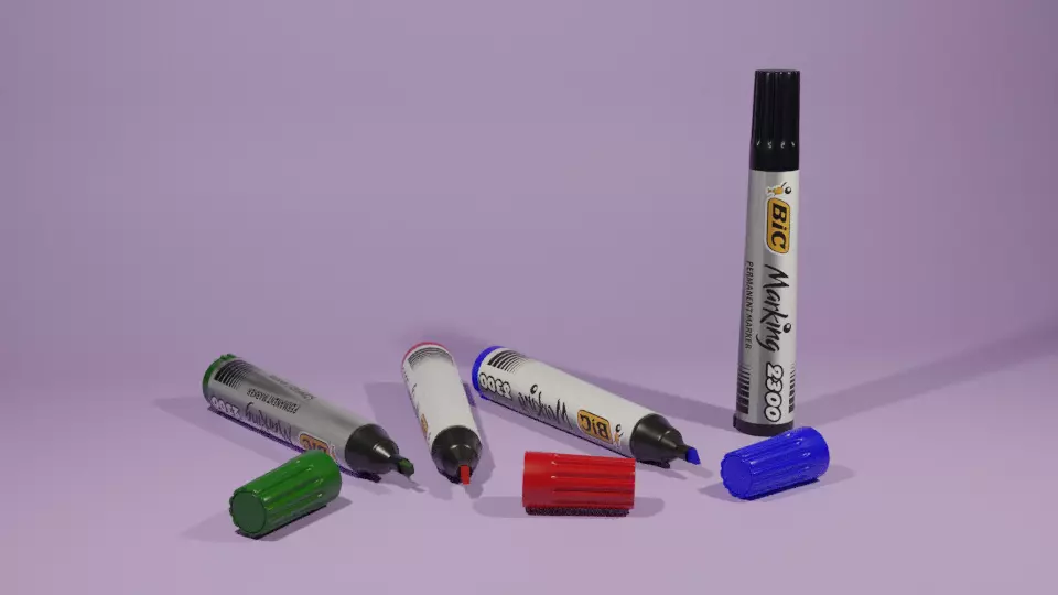 Bic markers 3D model