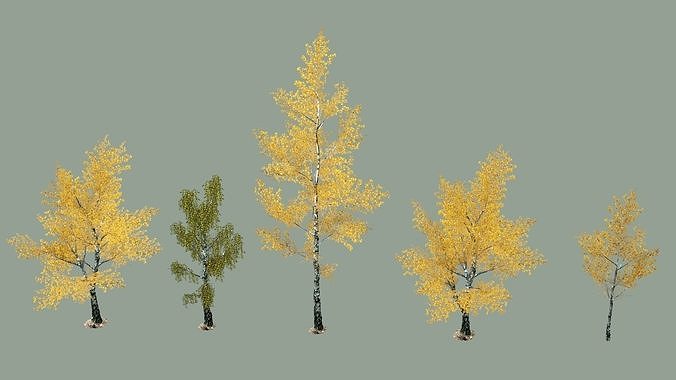 Multiple Tree Pack AA 3D Model Collection Low-poly 3D model