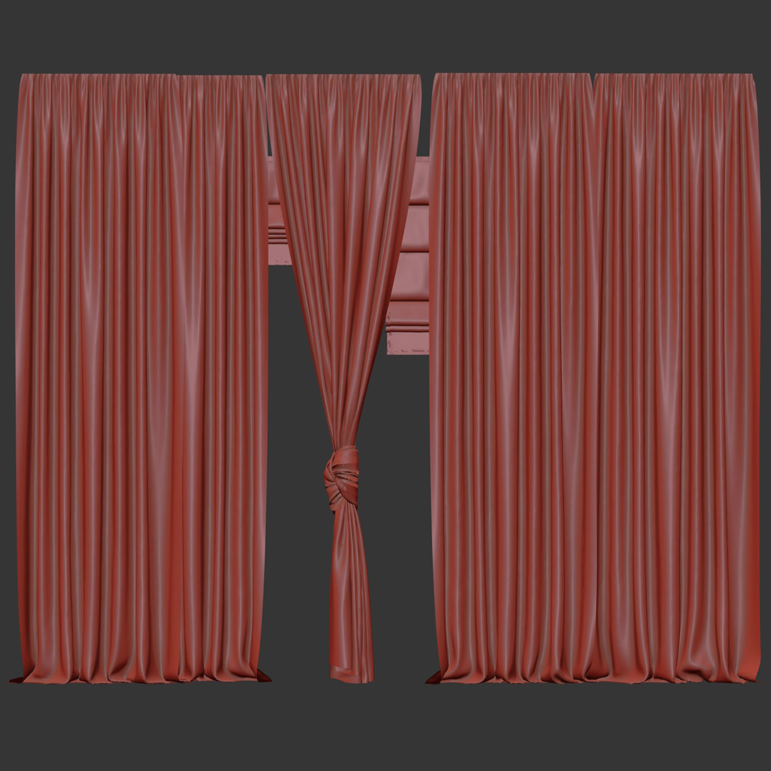 Curtain with tulle 51 3D model_5