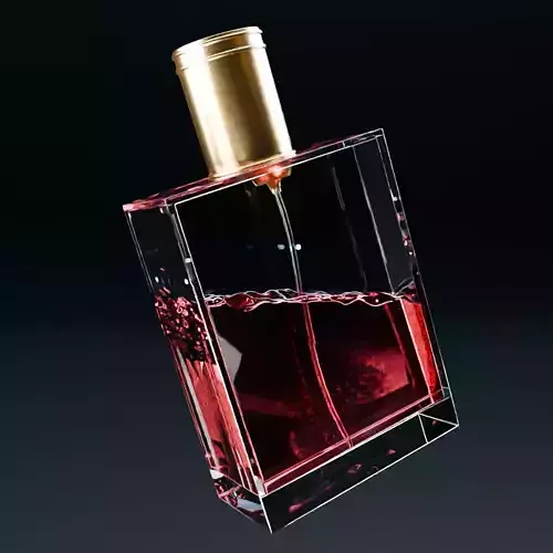 Perfume bottle red 3D model Advertising