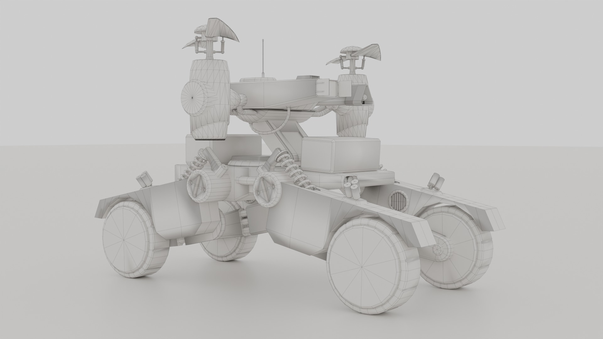 Tactical Wheeled UAV with Dual Propeller Lift System Low-poly 3D model_15