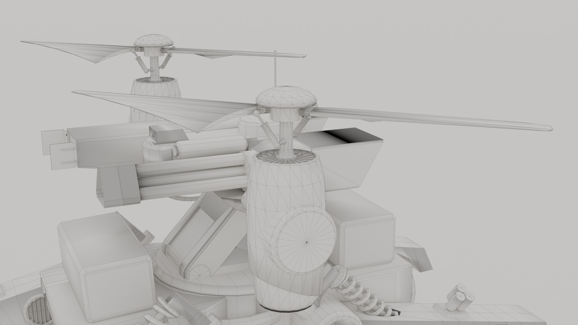 Tactical Wheeled UAV with Dual Propeller Lift System Low-poly 3D model_16