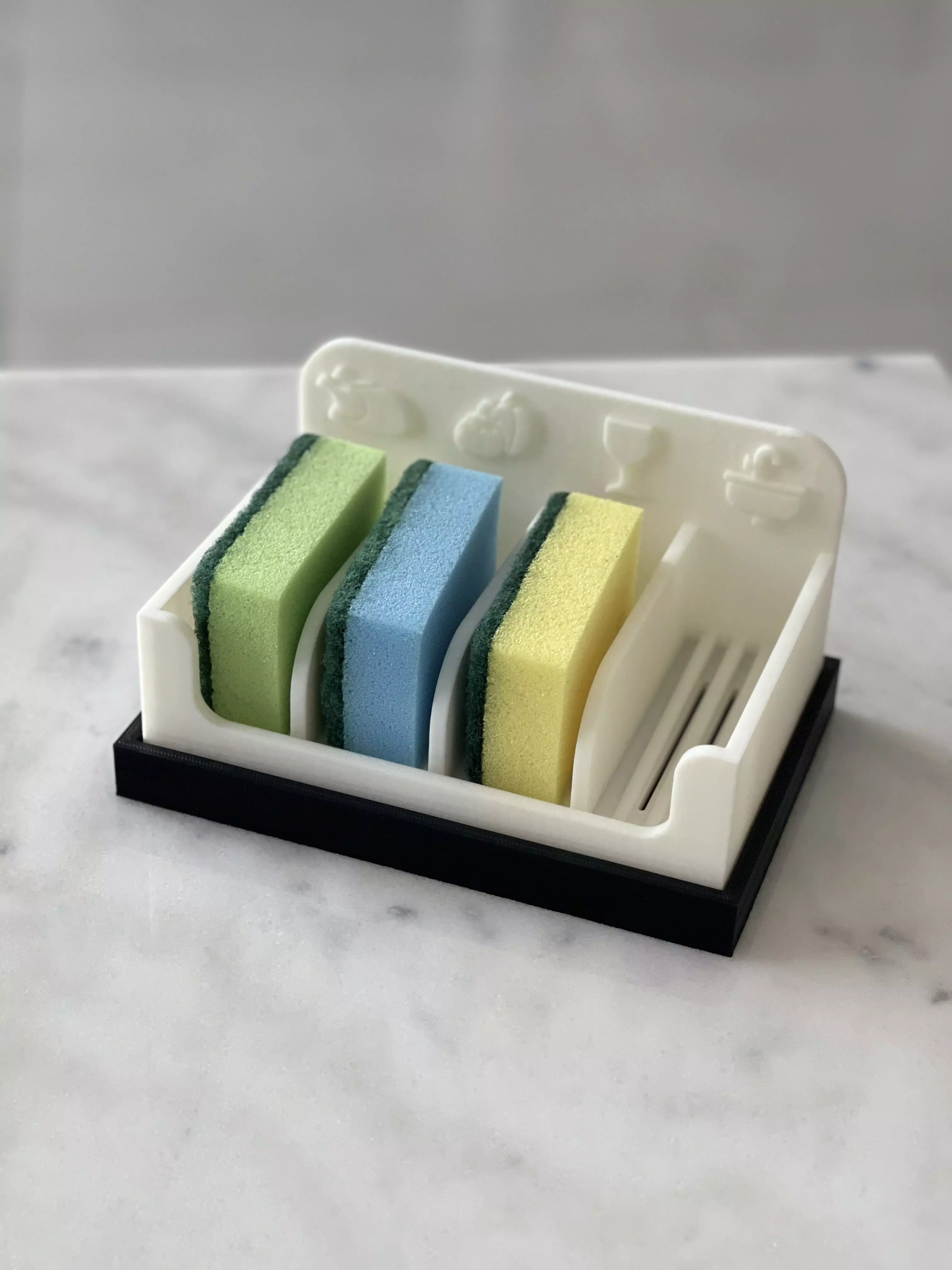 Vertical Sponge Holder with Tray 3D print model
