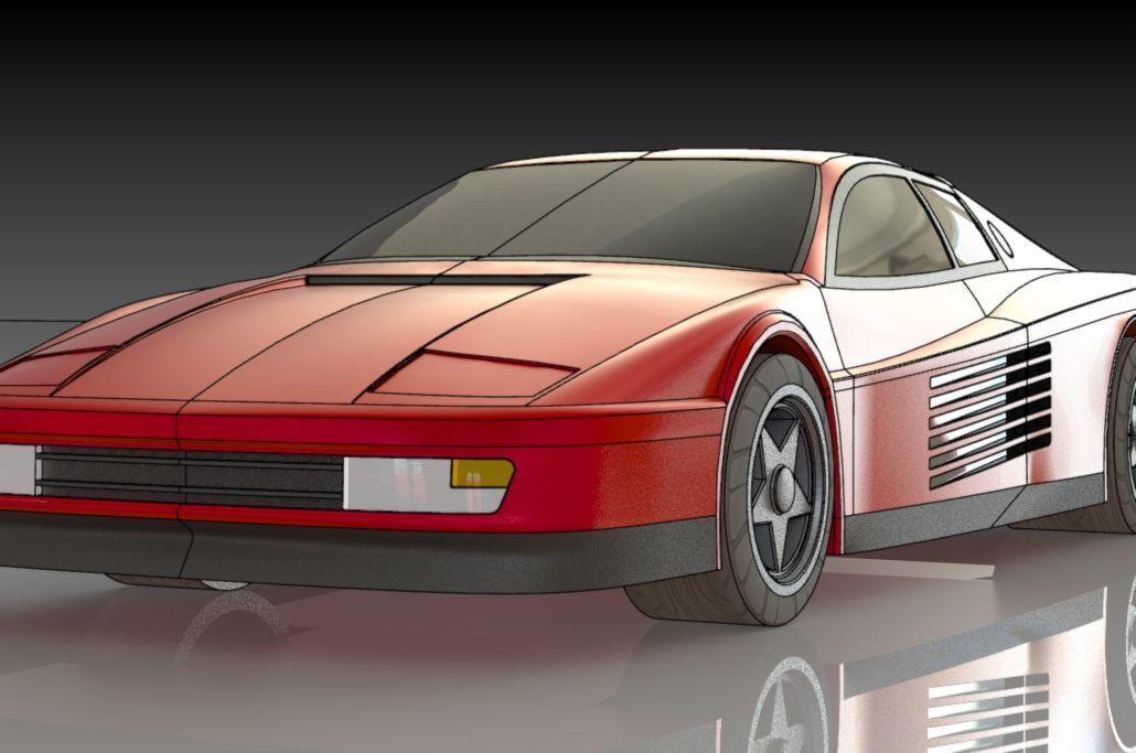 Ferrari Testarossa Free 3D print model_5