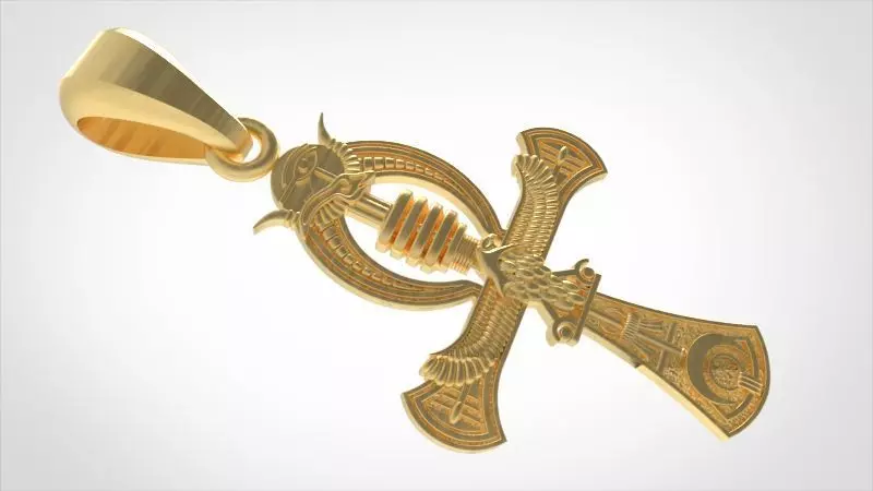 Ankh Egyptian Cross Pendant Necklace Jewelry 3D print model