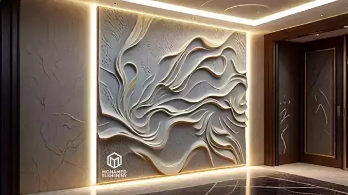modern panel wall decor set wall relief mural CNC 102