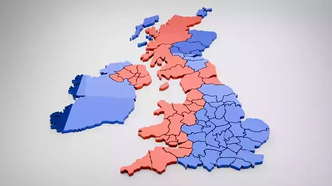 3D map of Great Britain