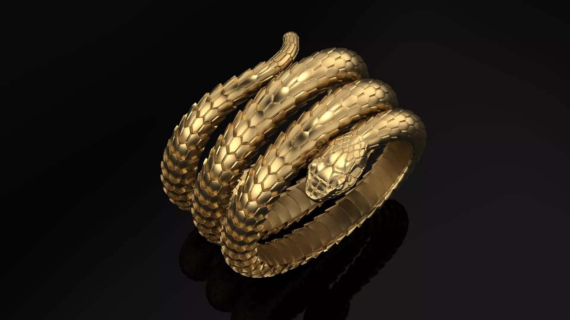 Snake ring 3DM STL OBJ model for 3D printing and CNC 3D print model_0