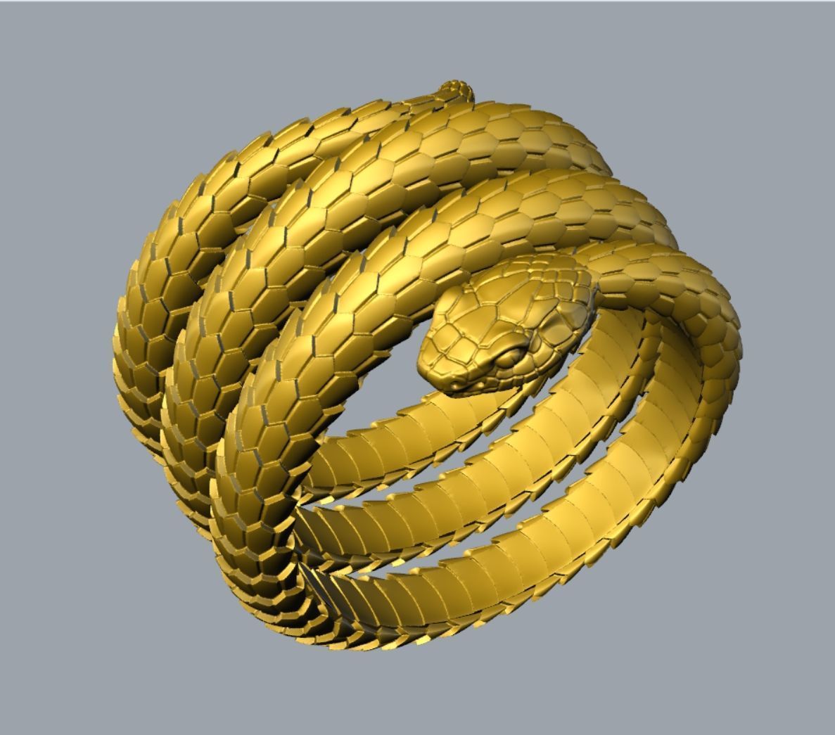 Snake ring 3DM STL OBJ model for 3D printing and CNC 3D print model_8