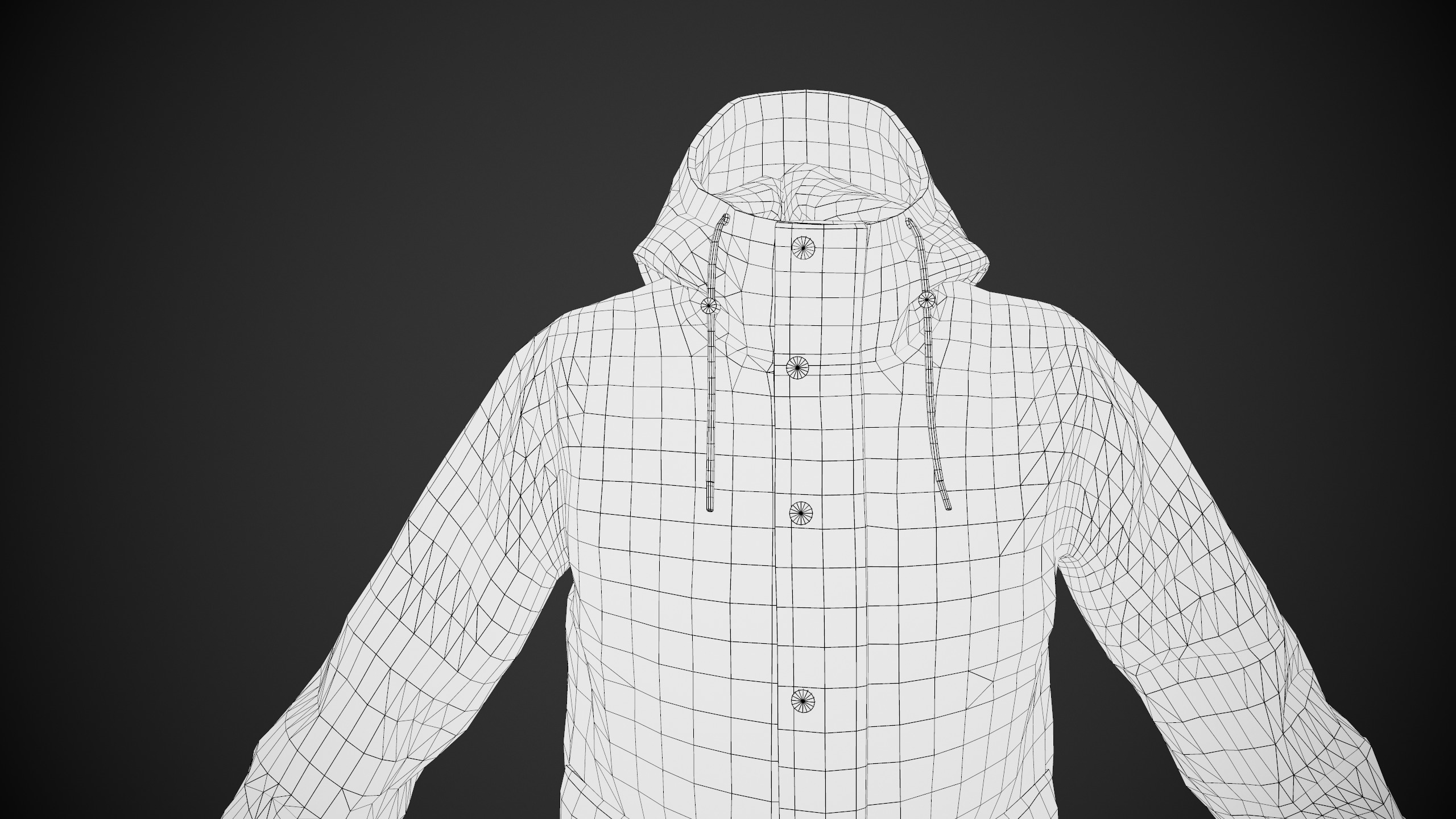 Red Winter Jacket Style 1 Low-poly 3D model_16