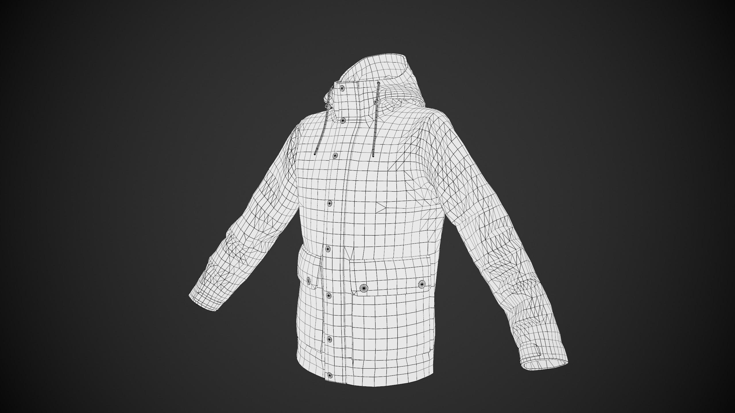 Red Winter Jacket Style 1 Low-poly 3D model_14