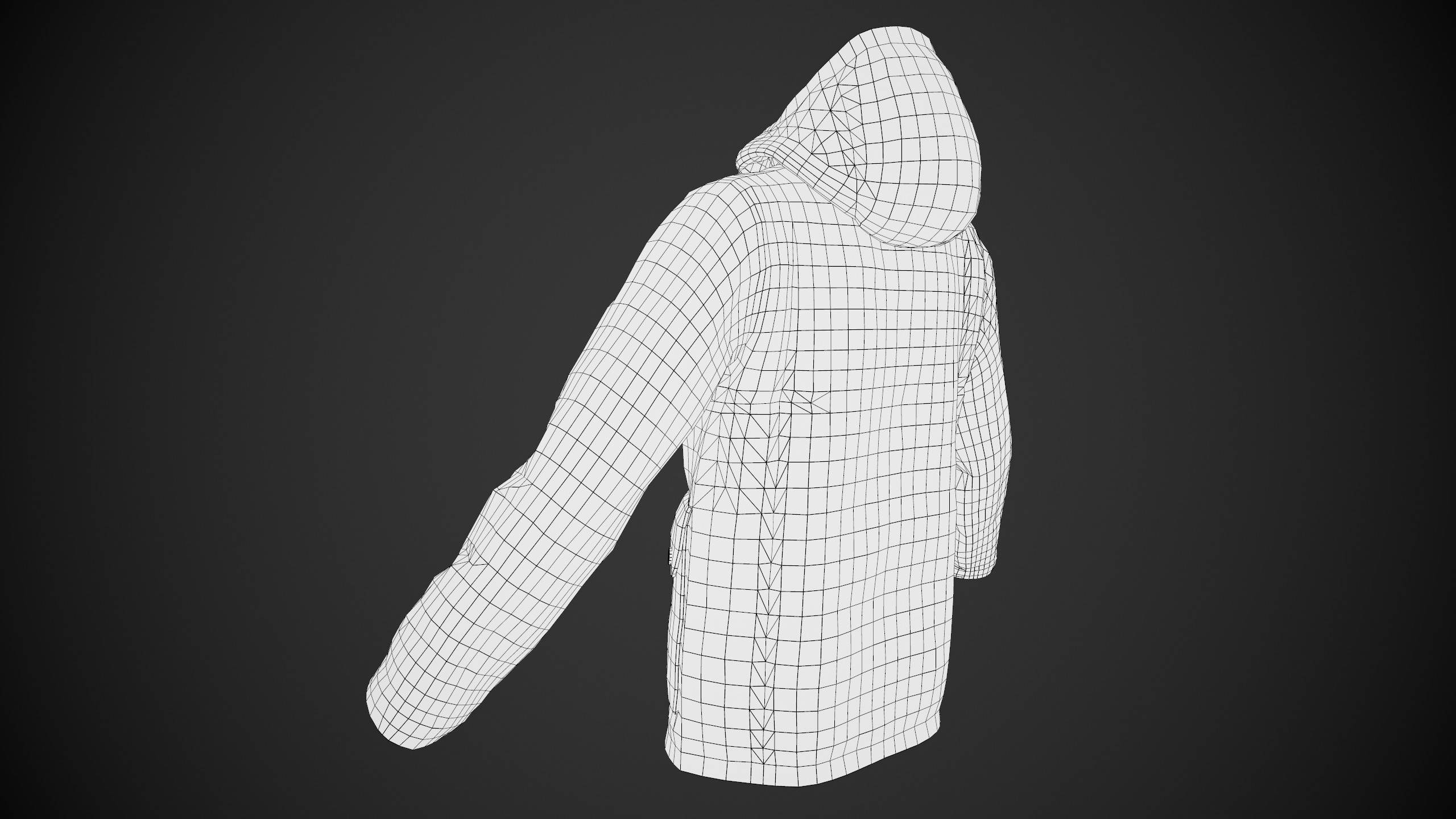 Red Winter Jacket Style 1 Low-poly 3D model_15