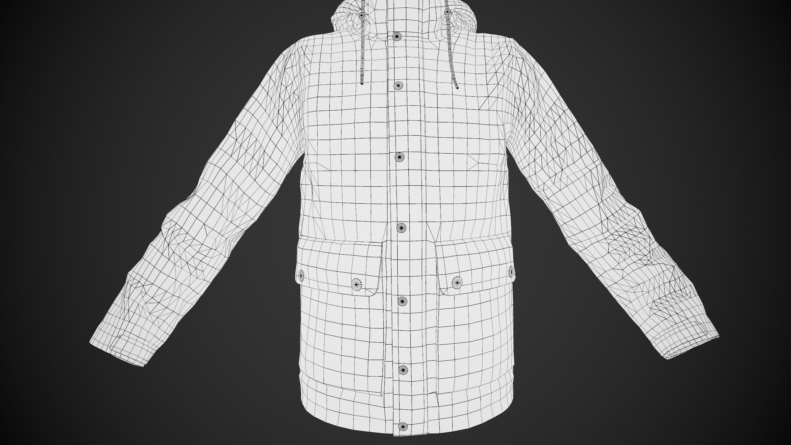 Red Winter Jacket Style 1 Low-poly 3D model_17
