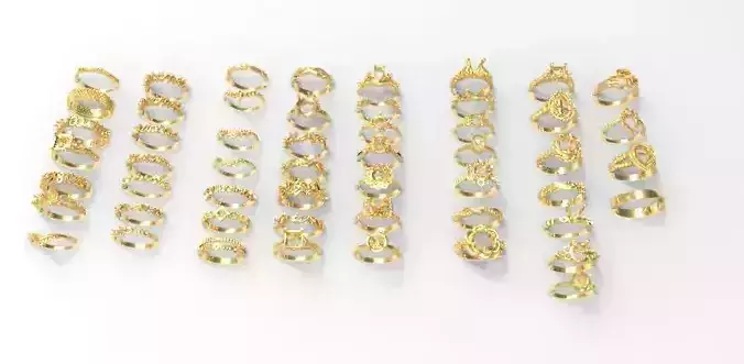 Lot of 50 Plus Various Modern Designer Ladies Rings Jewelry