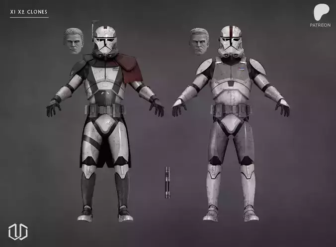 Star Wars X1 X2 Clone Troopers Action Figure Kit 3D print model