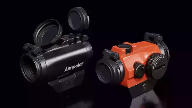 Aimpoint Micro H-2 Red Dot Scope Low-poly 3D model