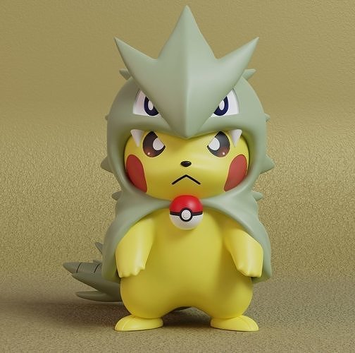 Pokemon - Pikachu Tyranitar Cosplay Free 3D print model