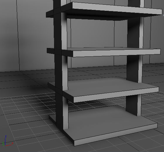cupboard furniture Low-poly 3D model_5