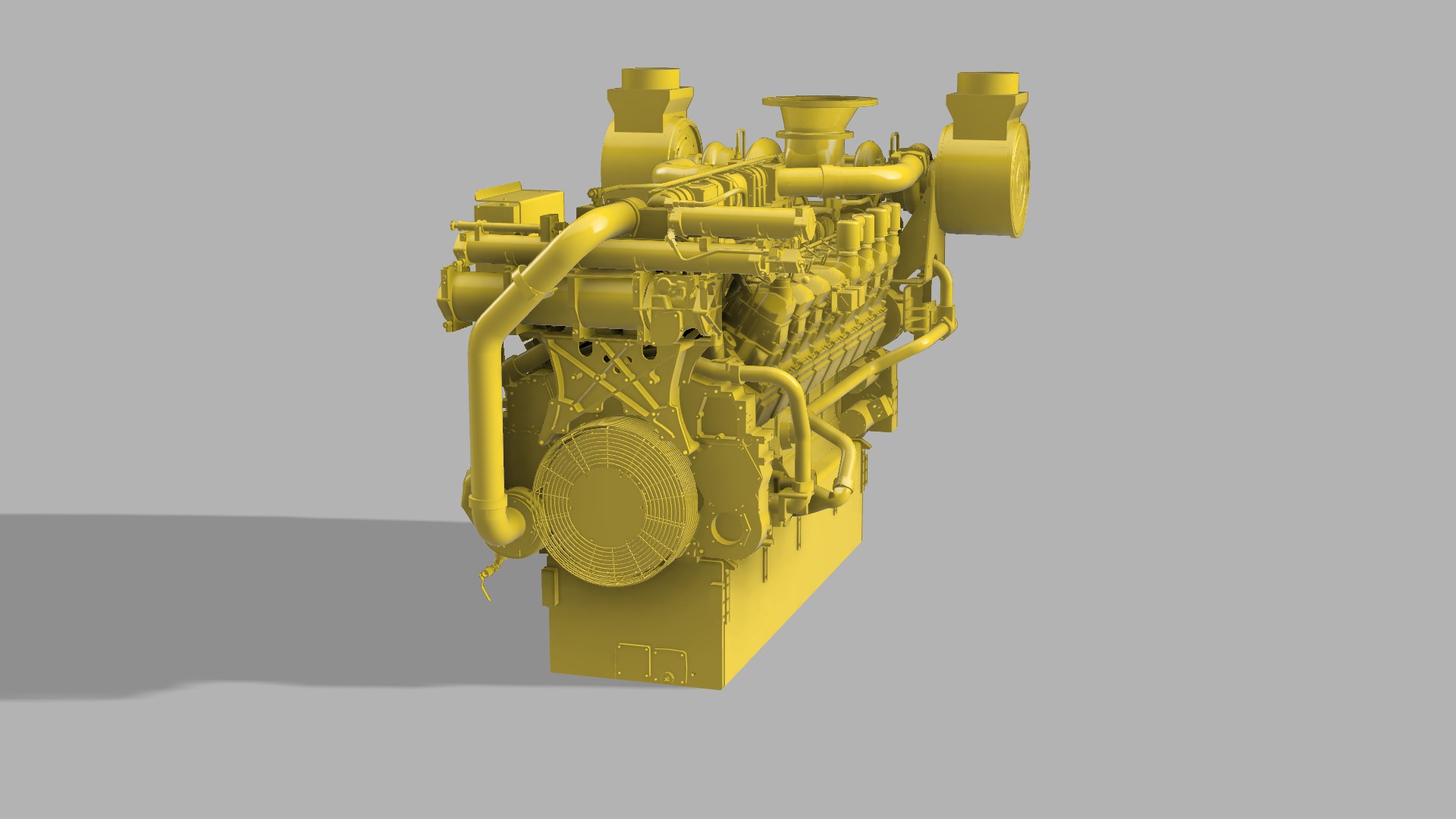 Diesel engine 3516B CAT 3D print model_1