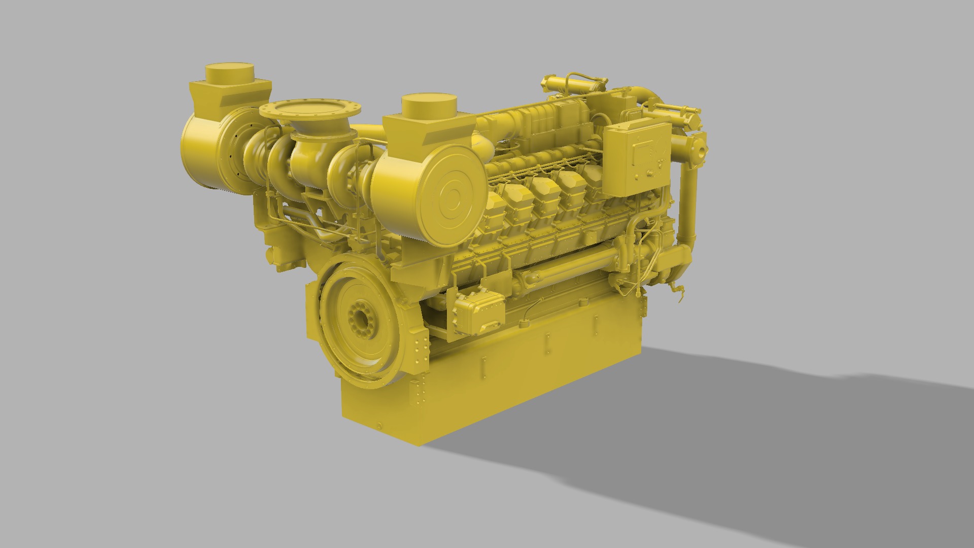 Diesel engine 3516B CAT 3D print model_3