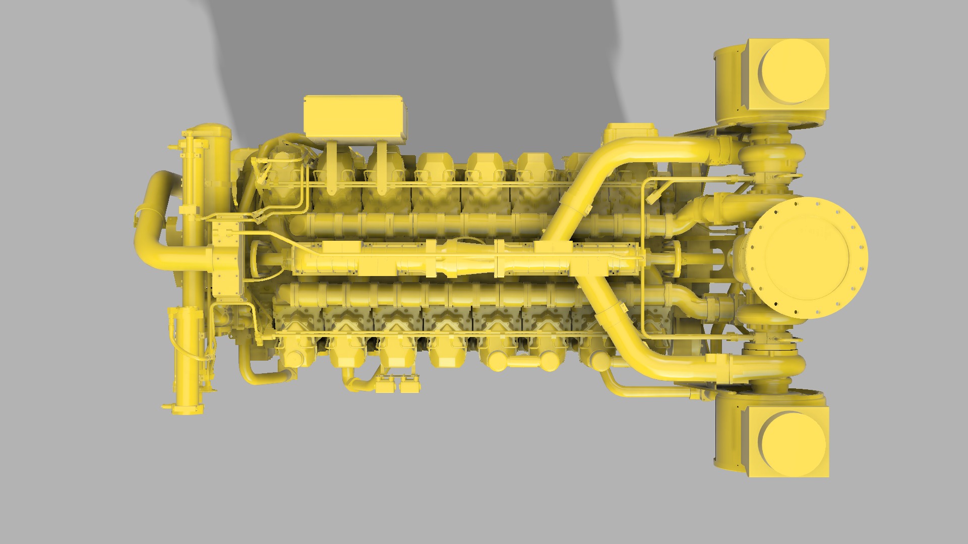 Diesel engine 3516B CAT 3D print model_5