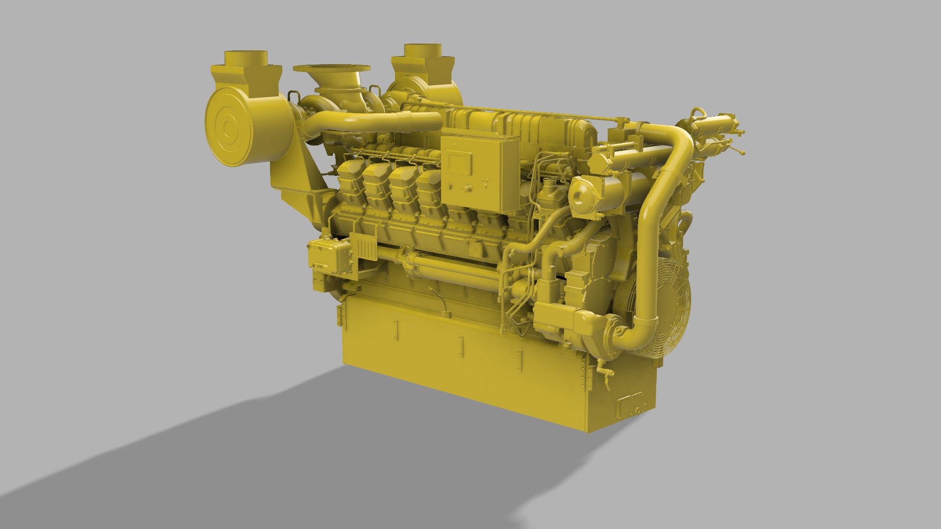 Diesel engine 3516B CAT 3D print model_2
