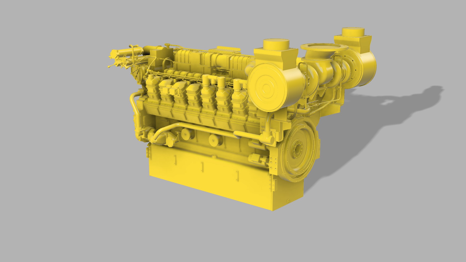 Diesel engine 3516B CAT 3D print model_4
