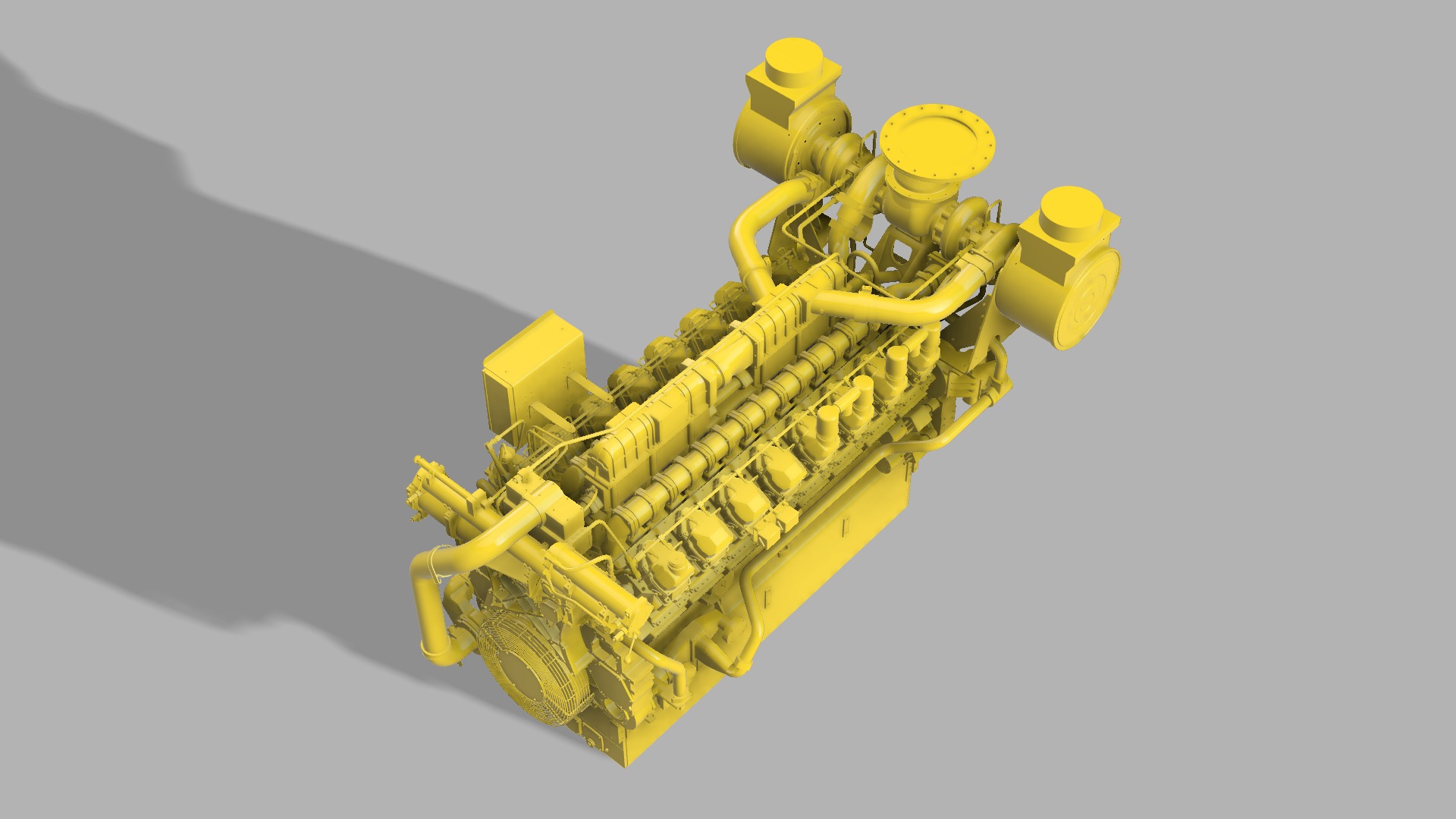 Diesel engine 3516B CAT 3D print model_6