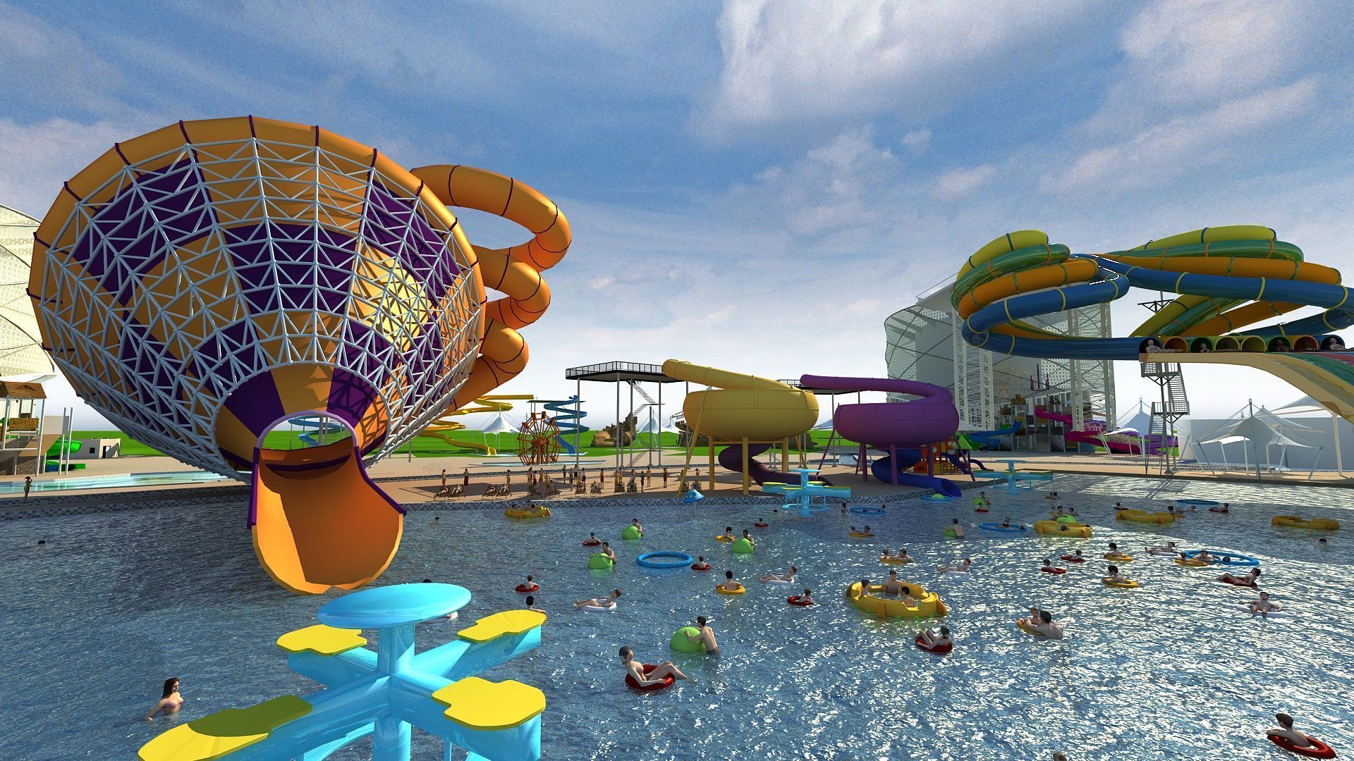 Water park 3D model_5