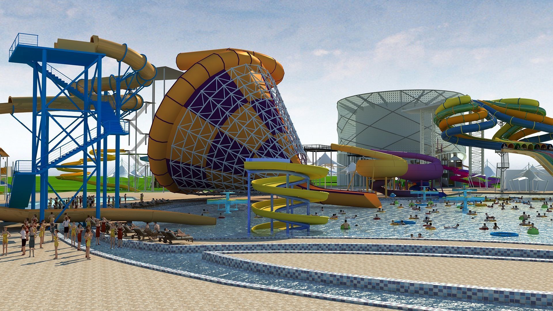 Water park 3D model_6