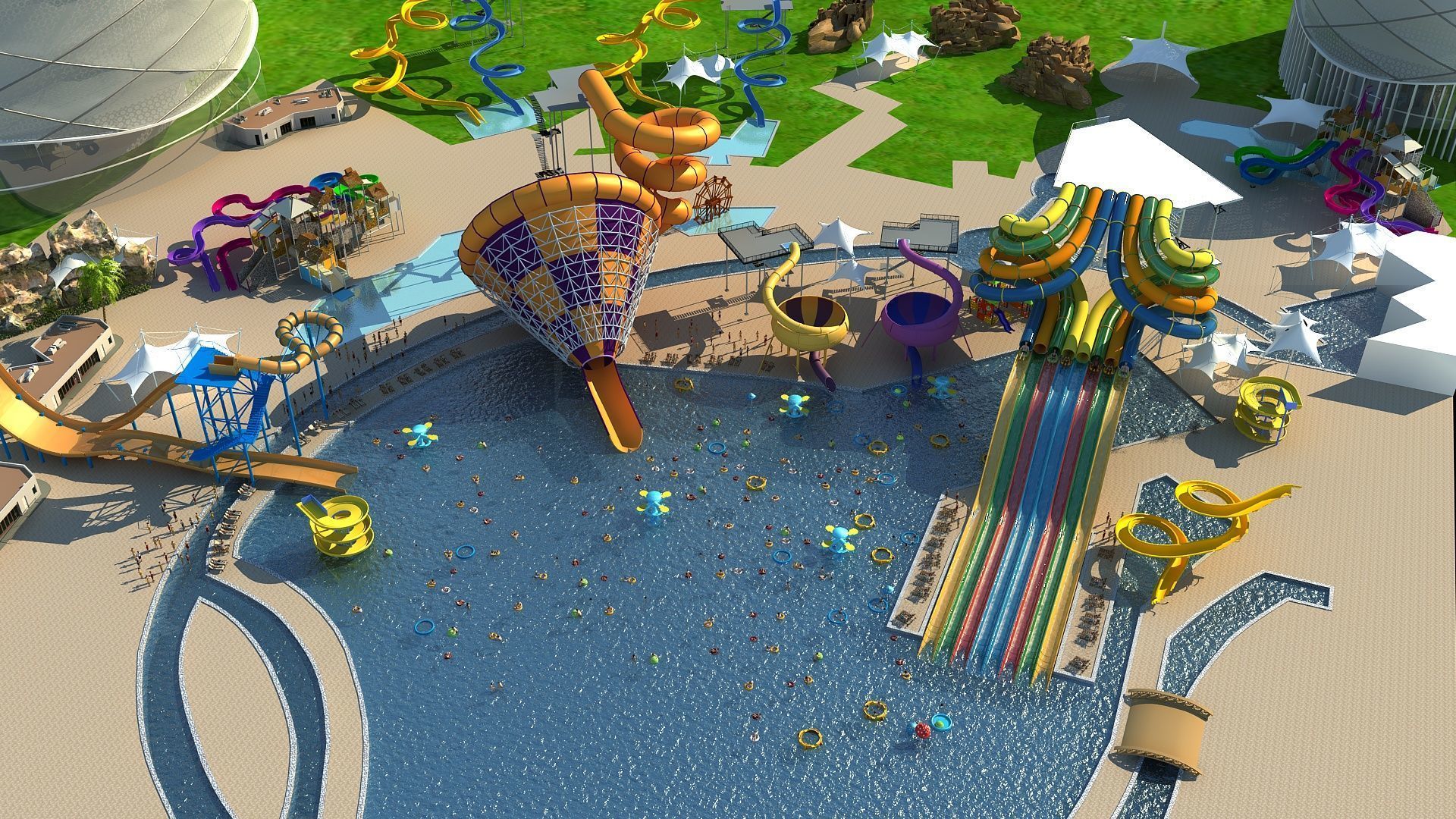 Water park 3D model_3