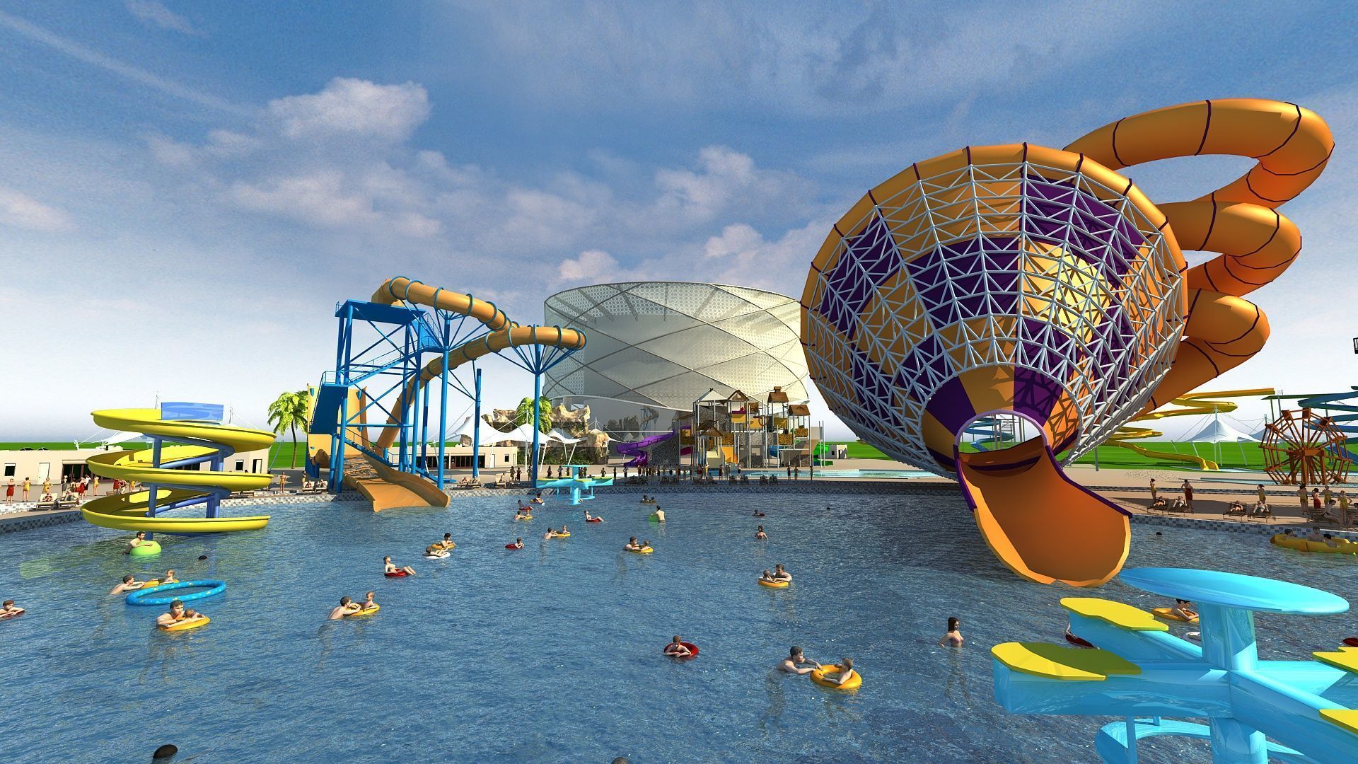 Water park 3D model_8